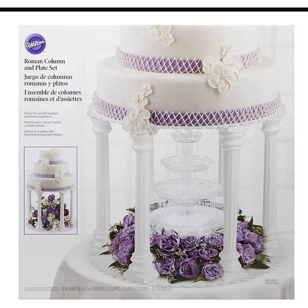 a Beautiful Elegant Tiered Ca... Wilton Roman Column Tiered Wedding Cake Stand 